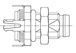 SM C10 PM08-RMBR4-SH0 - SM C10 PM08-RMBR4-SH0 Smid-M M08 Male Panel Mount 4Pin, Shielded, THT, TP67, Front Mount